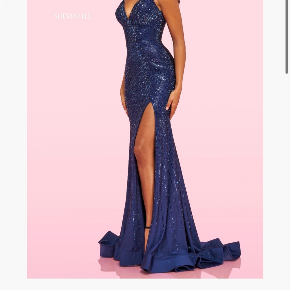 Sherri Hill Navy Blue Prom dress